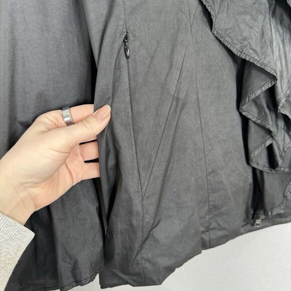 Creenstone Womens Jacket 40 Black Dramatic Ruffle Pillow Collar Witchy Gothic - Picture 3 of 16